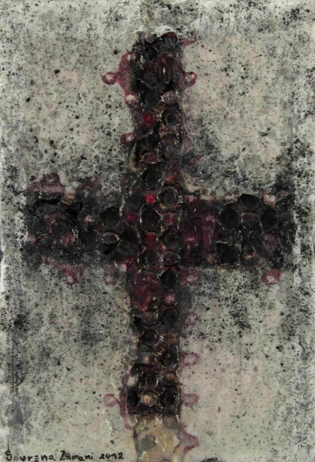 Sourena Zamani-Cross-17x11.5cm-2012-Mixed Media