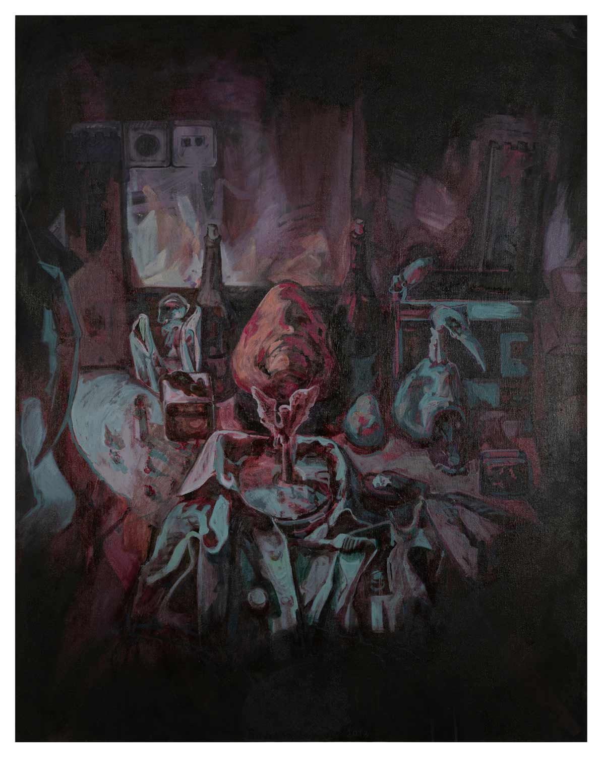 Sourena Zamani-Surfing The Warm Industry-140x110cm-2012-Oil on canvas