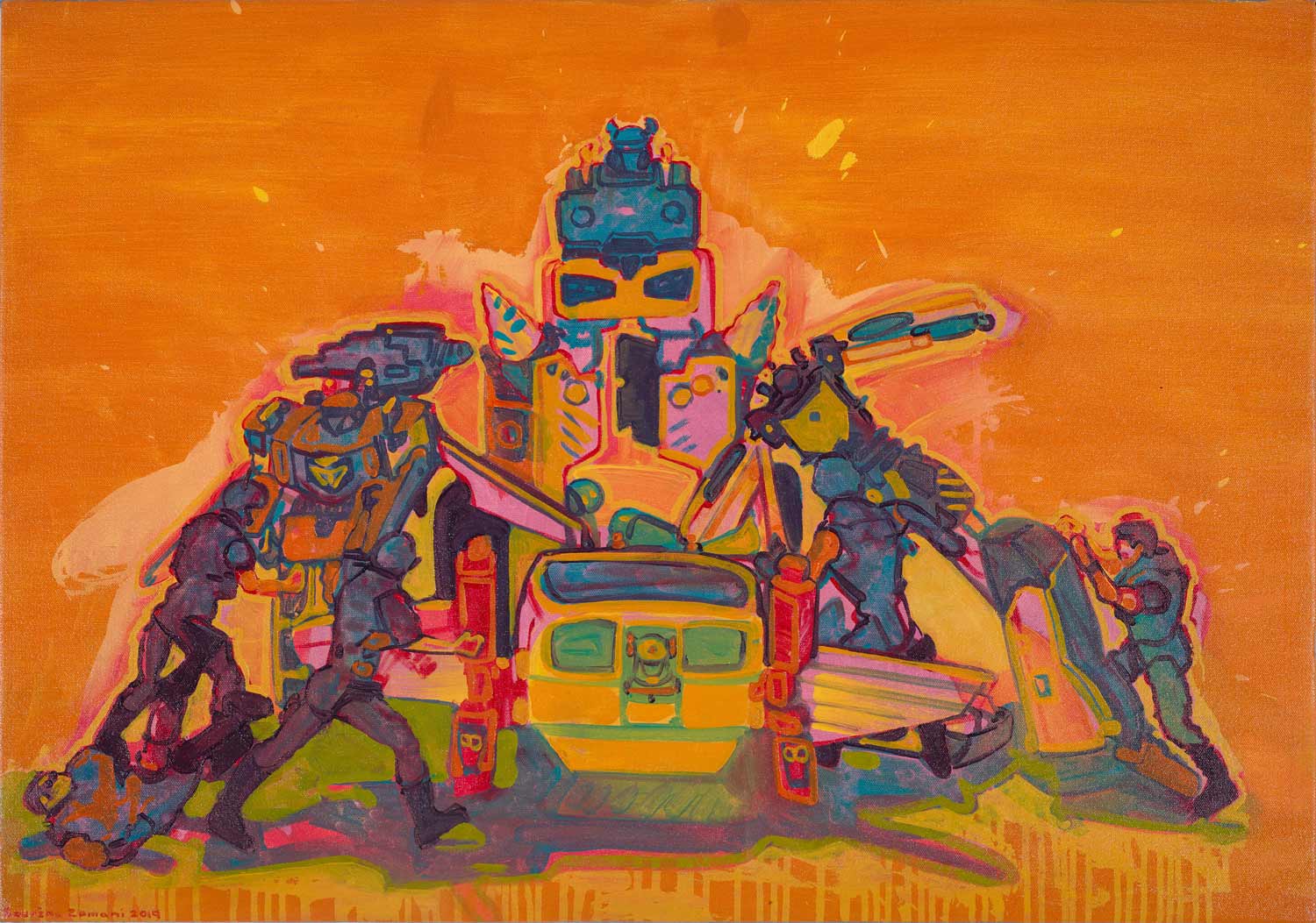 Sourena Zamani-Wulong Under Attack-60x85cm-2019-Oil on canvas