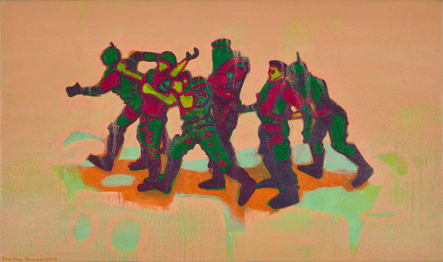 Sourena Zamani-American Soldiers-50x84cm-2019-Oil on canvas