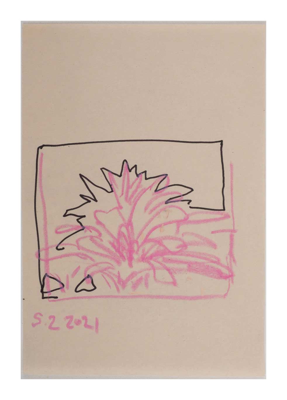 Sourena Zamani-Exile Landscape Sketches-no.16-25x17cm-2021-oil pastel and marker on paper