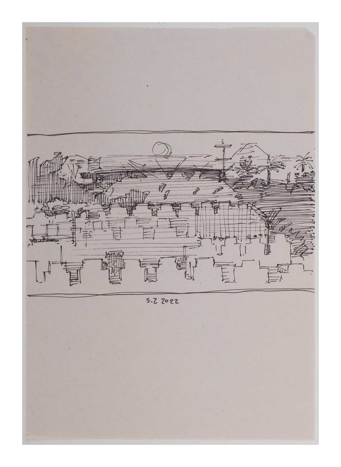 Sourena Zamani-Exile Landscape Sketches-no.26-25x17cm-2022-ink on paper