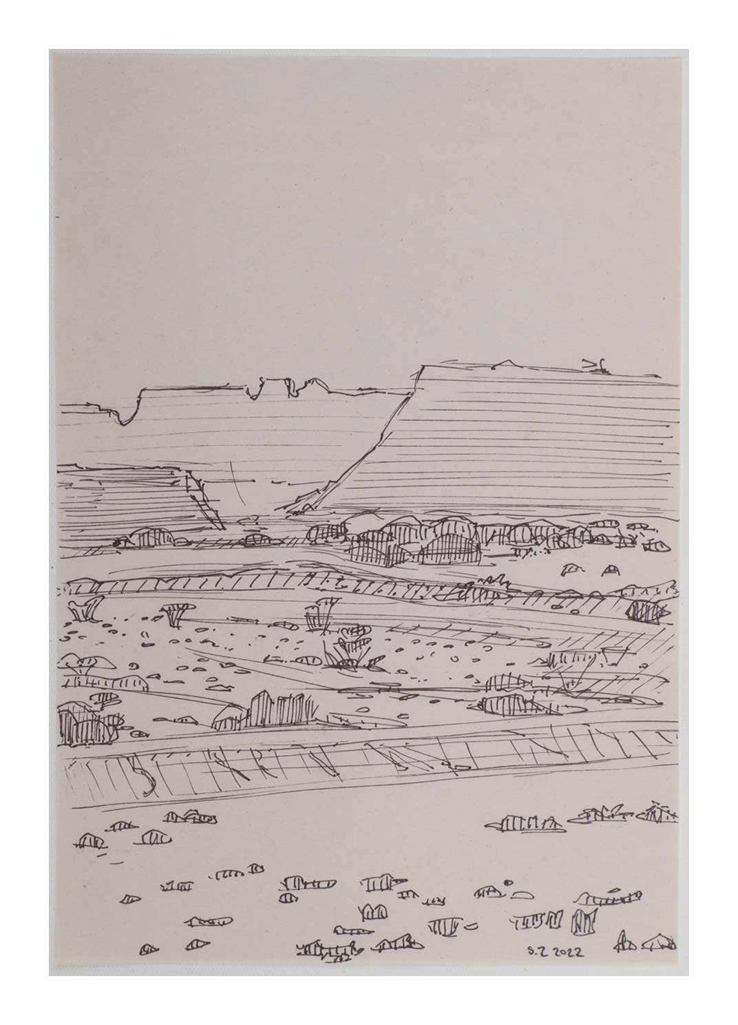 Sourena Zamani-Exile Landscape Sketches-no.30-25x17cm-2022-ink on paper