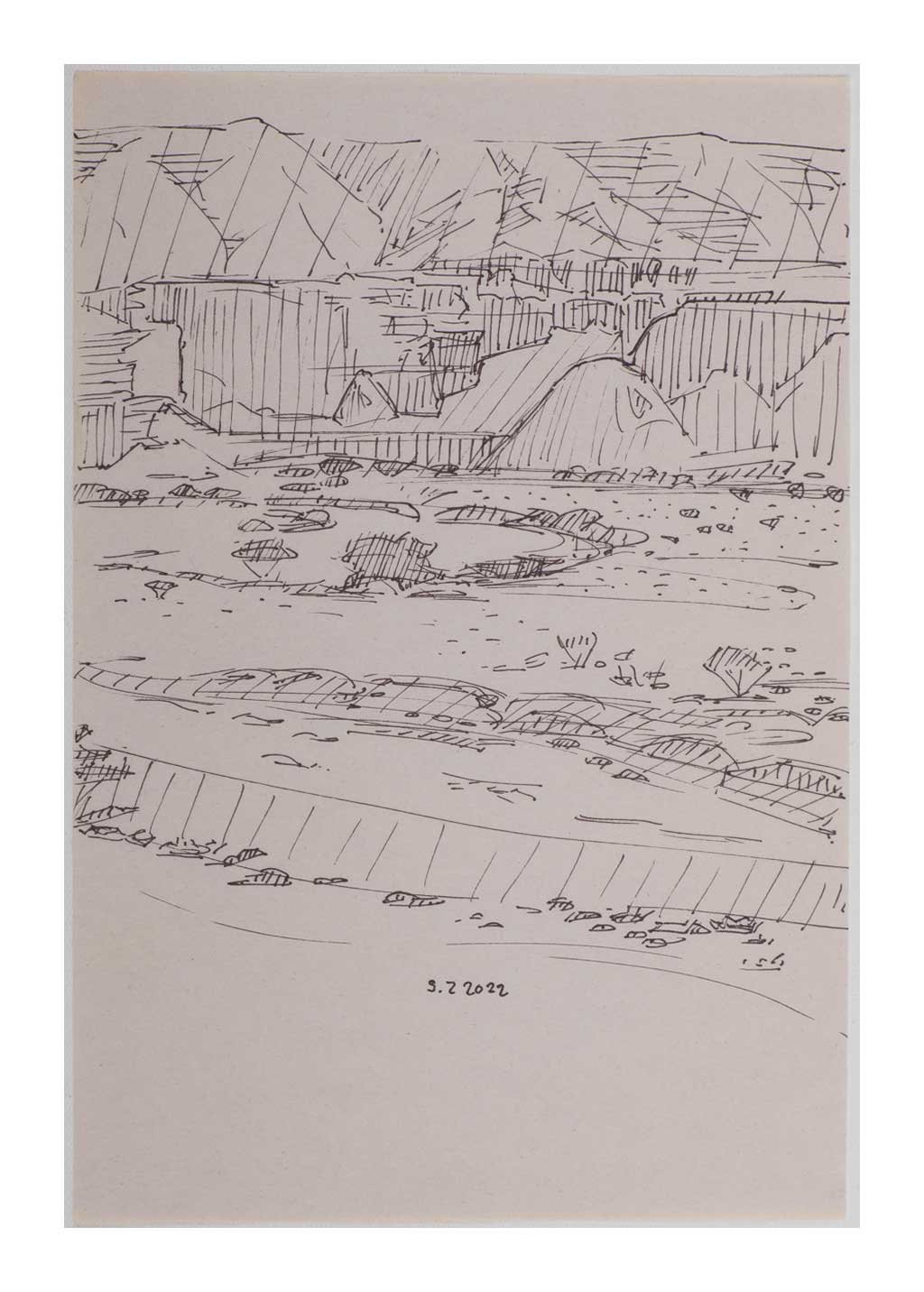 Sourena Zamani-Exile Landscape Sketches-no.31-25x17cm-2022-ink on paper