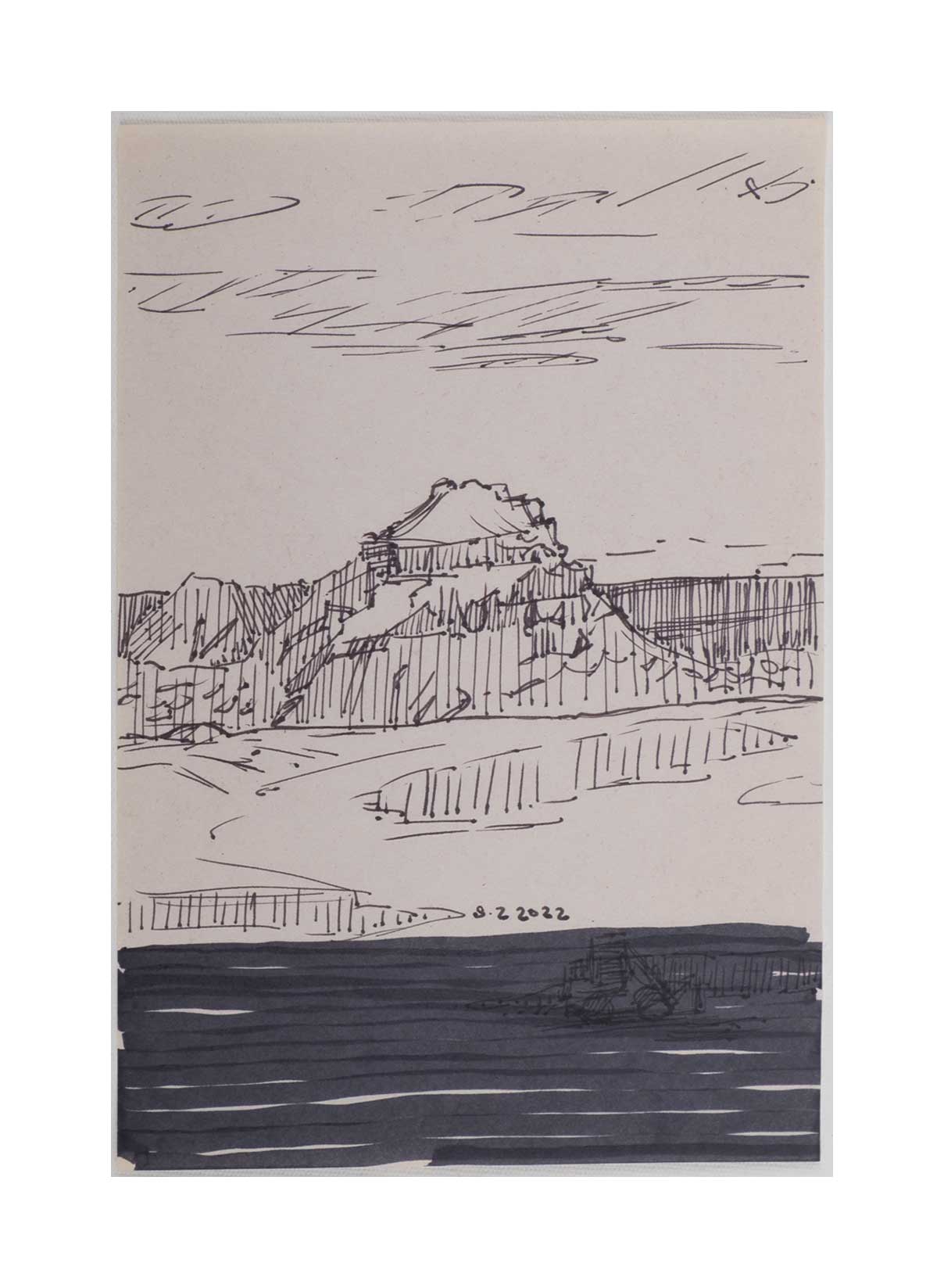 Sourena Zamani-Exile Landscape Sketches-no.42-25x17cm-2022-ink on paper