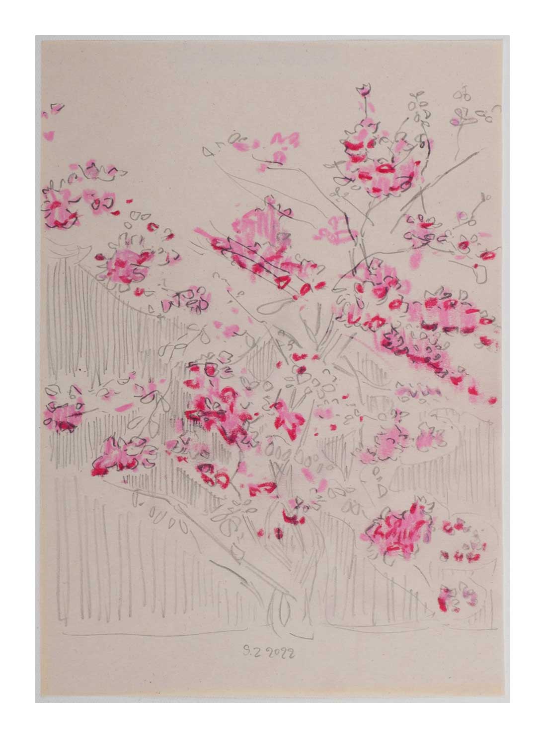 Sourena Zamani-Exile Landscape Sketches-no.43-25x17cm-2022-oil pastel and pencil on paper