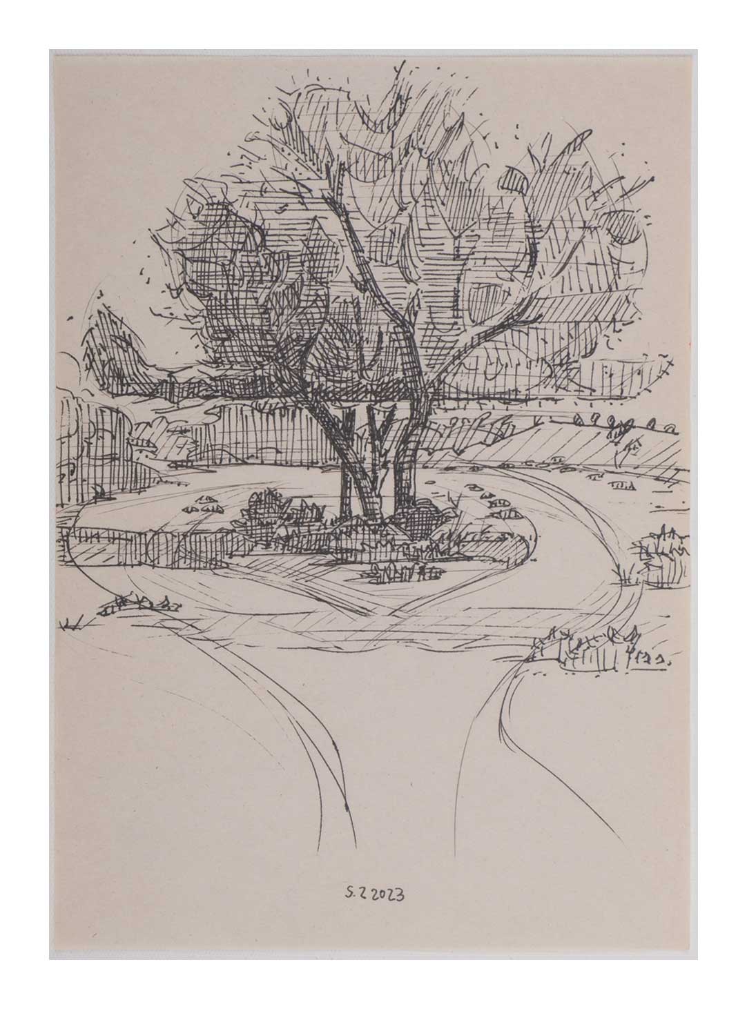 Sourena Zamani-Exile Landscape Sketches-no.52-17x25cm-2023-ink on paper