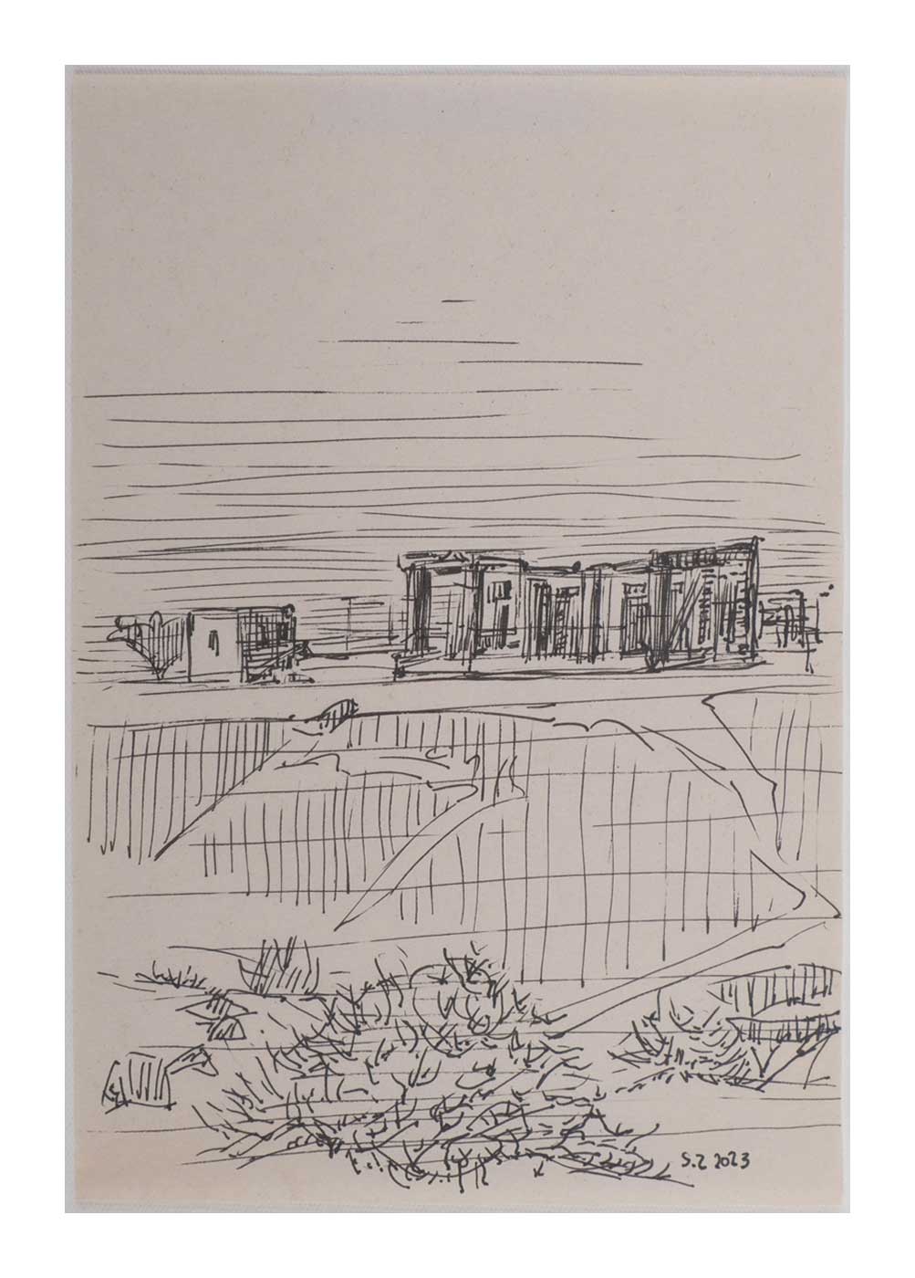 Sourena Zamani-Exile Landscape Sketches-no.53-25x17cm-2023-ink on paper