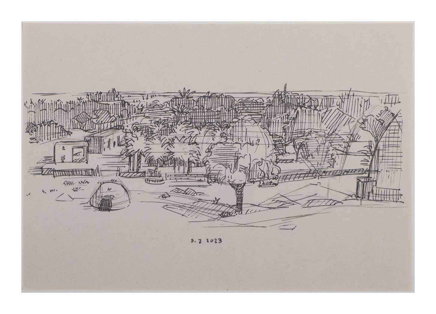 Sourena Zamani-Exile Landscape Sketches-no.56-17x25cm-2023-ink on paper
