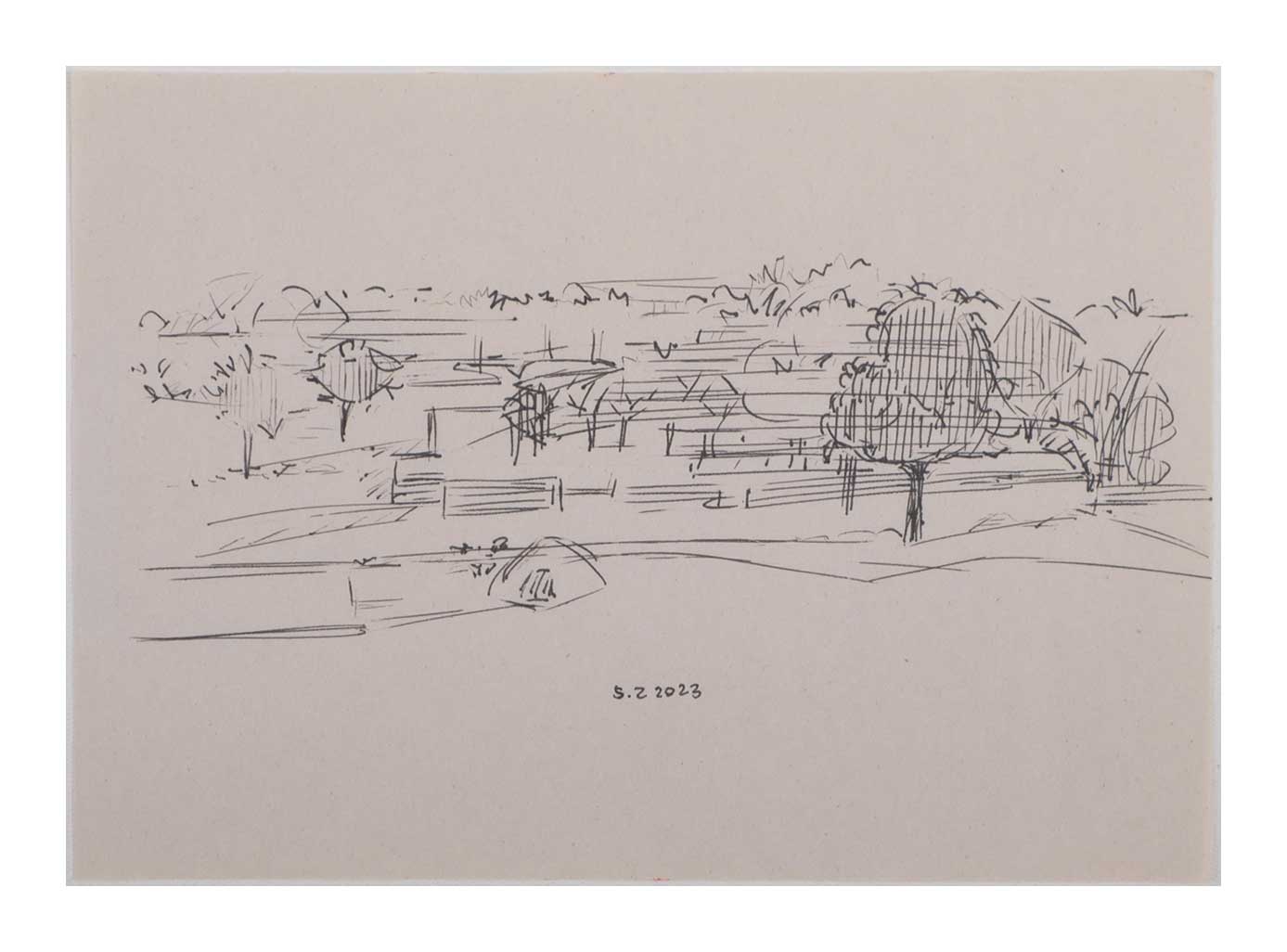 Sourena Zamani-Exile Landscape Sketches-no.57-17x25cm-2023-ink on paper