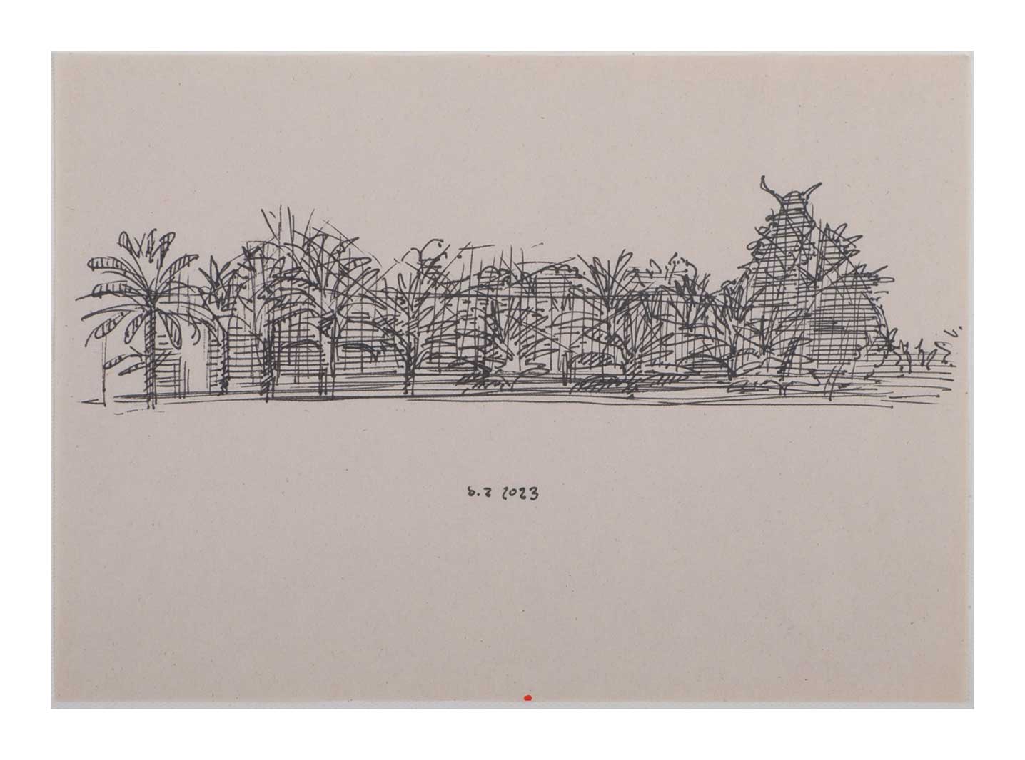 Sourena Zamani-Exile Landscape Sketches-no.58-17x25cm-2023-ink on paper