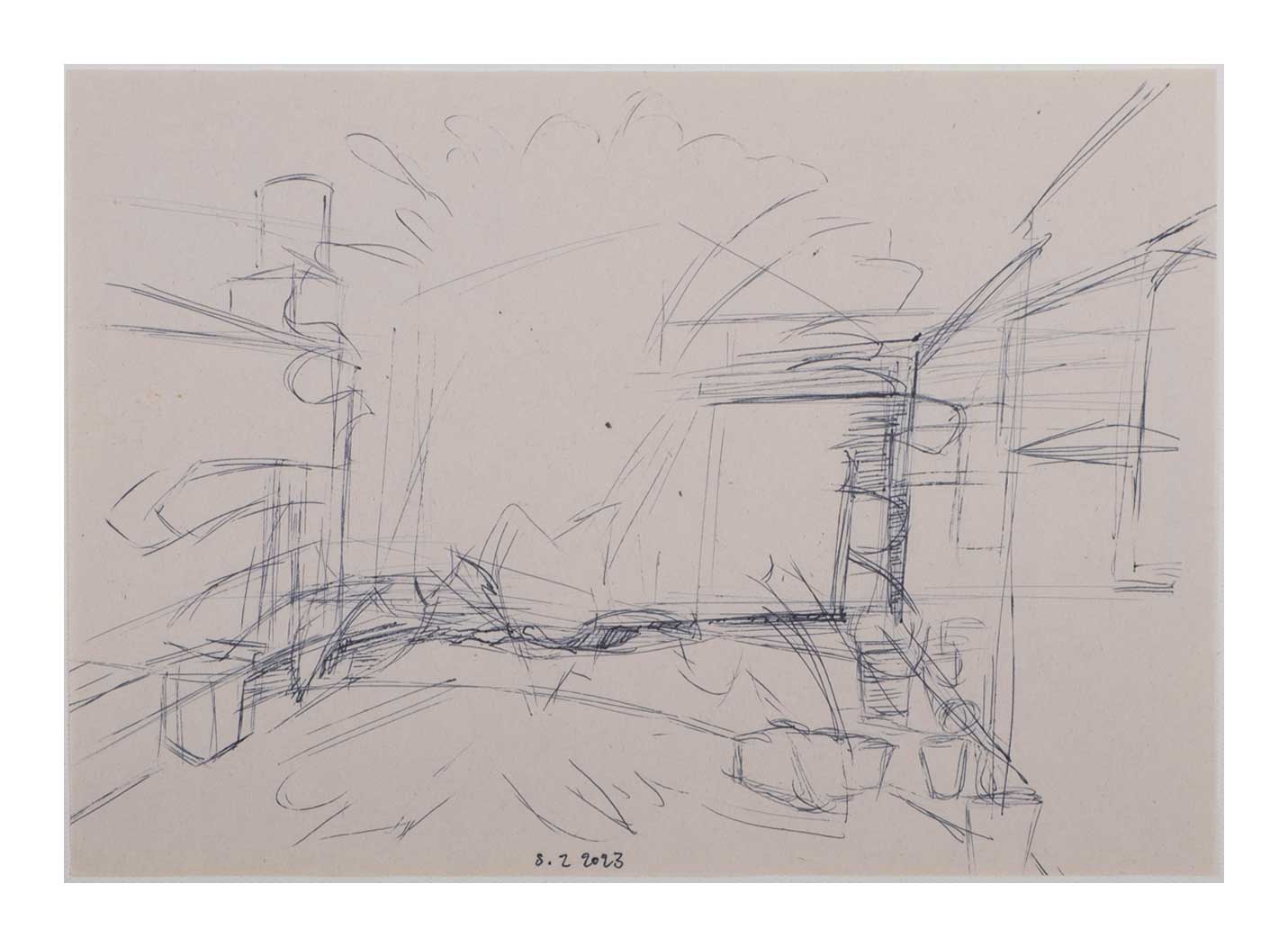 Sourena Zamani-Exile Landscape Sketches-no.60-17x25cm-2023-ink on paper