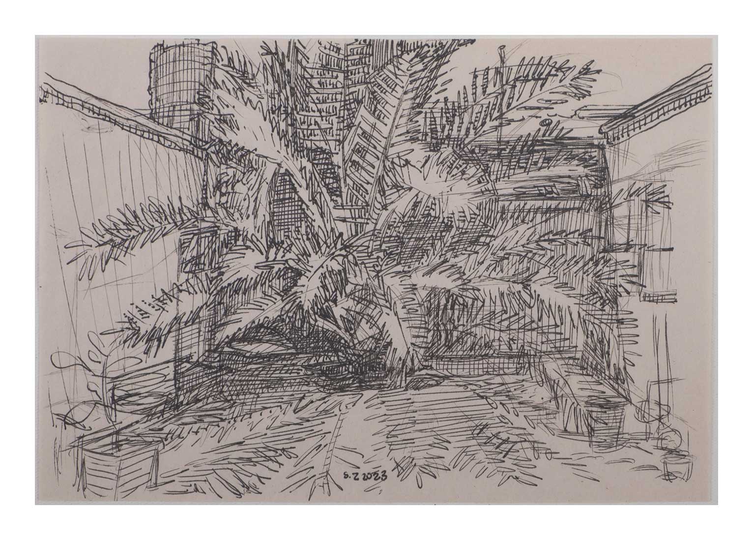 Sourena Zamani-Exile Landscape Sketches-no.66-17x25cm-2023-ink on paper