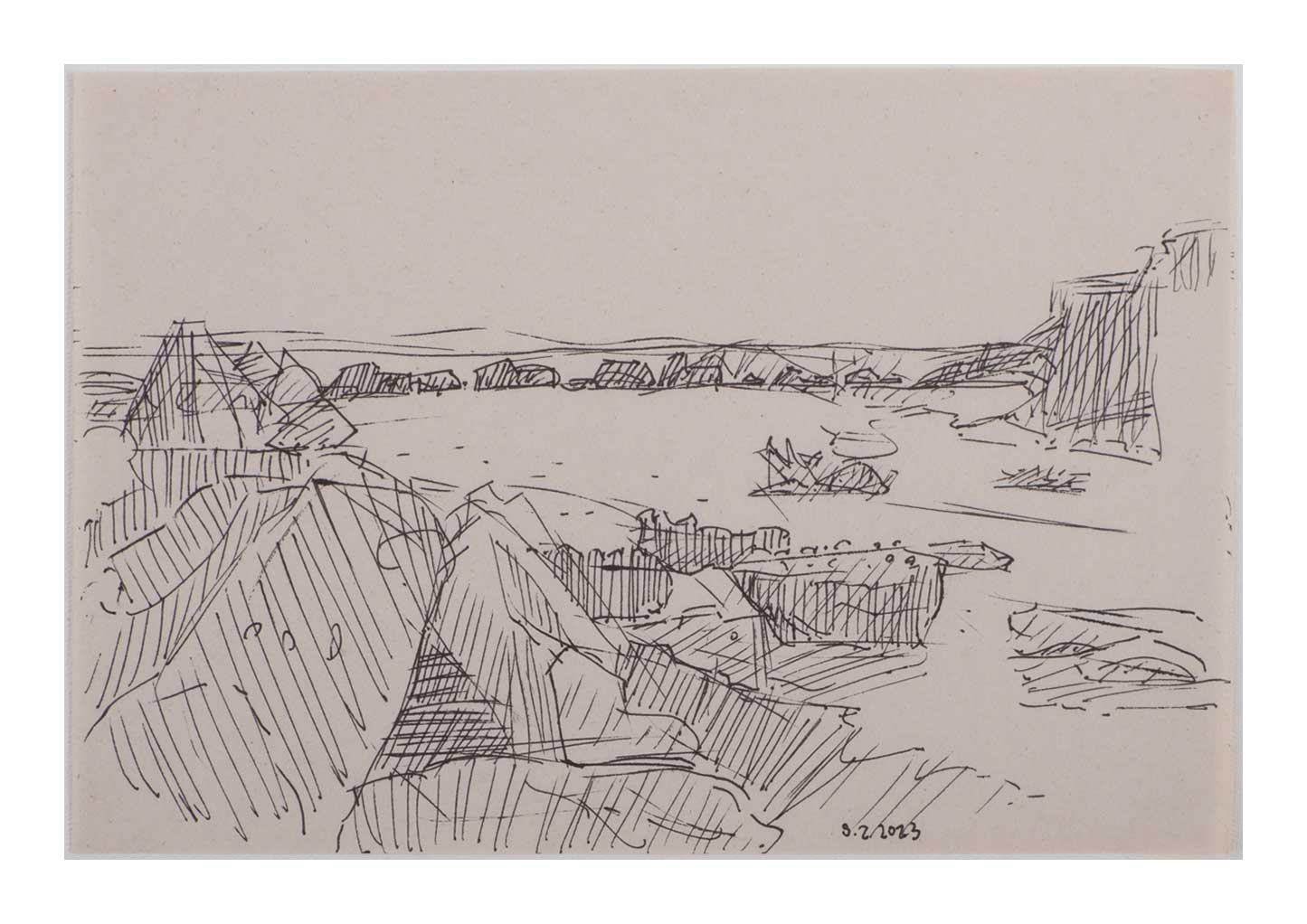 Sourena Zamani-Exile Landscape Sketches-no.69-17x25cm-2023-ink on paper