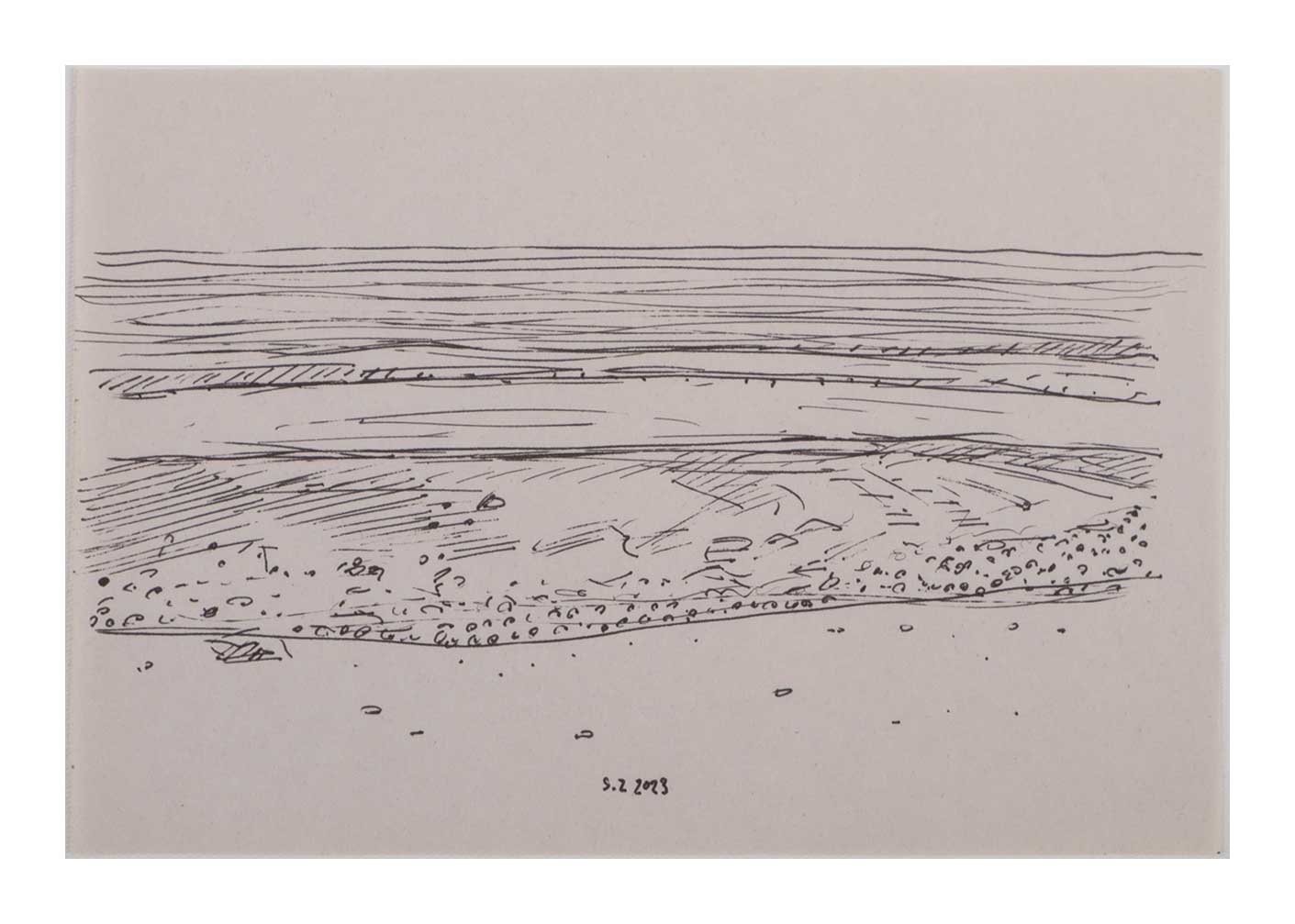 Sourena Zamani-Exile Landscape Sketches-no.70-17x25cm-2023-ink on paper