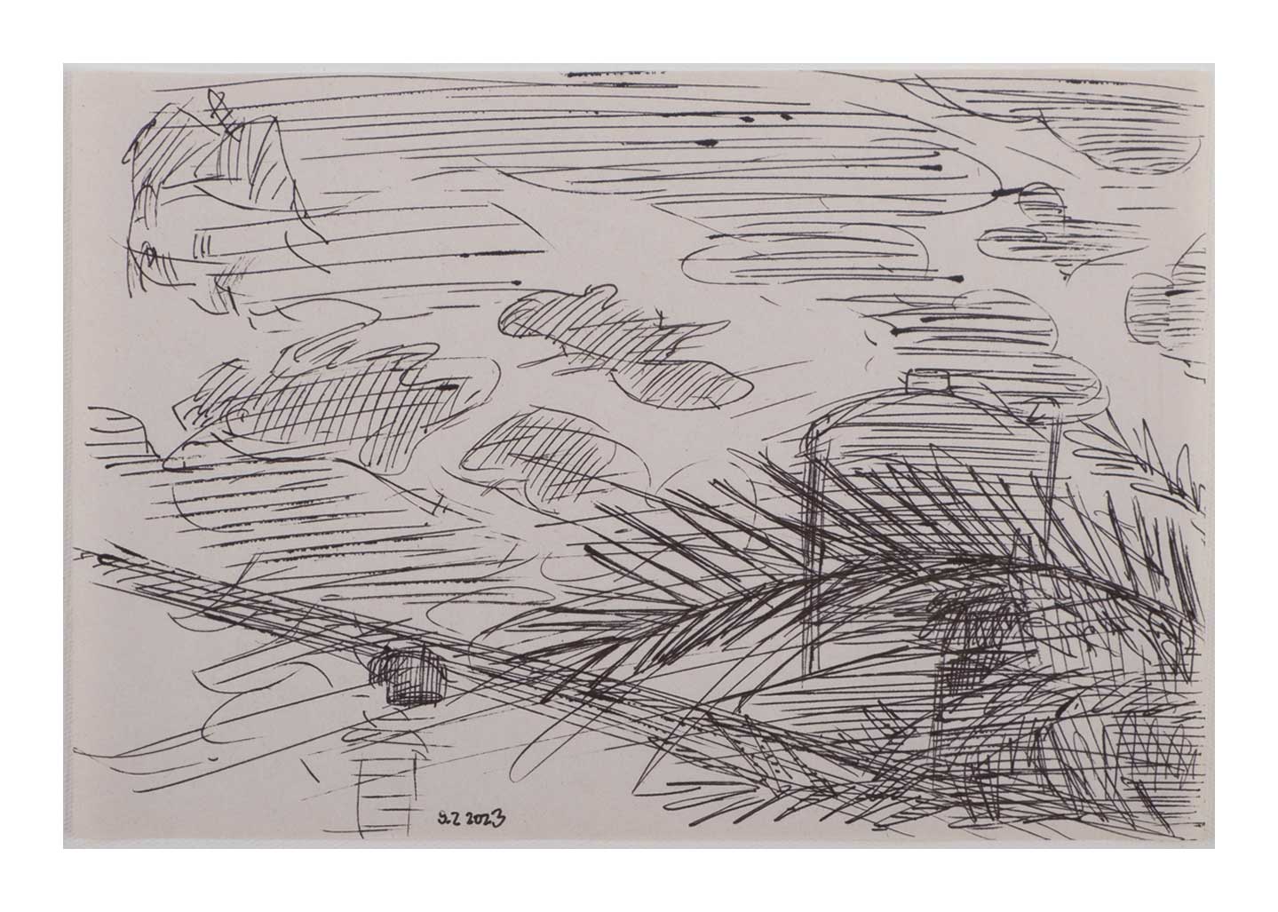 Sourena Zamani-Exile Landscape Sketches-no.71-17x25cm-2023-ink on paper