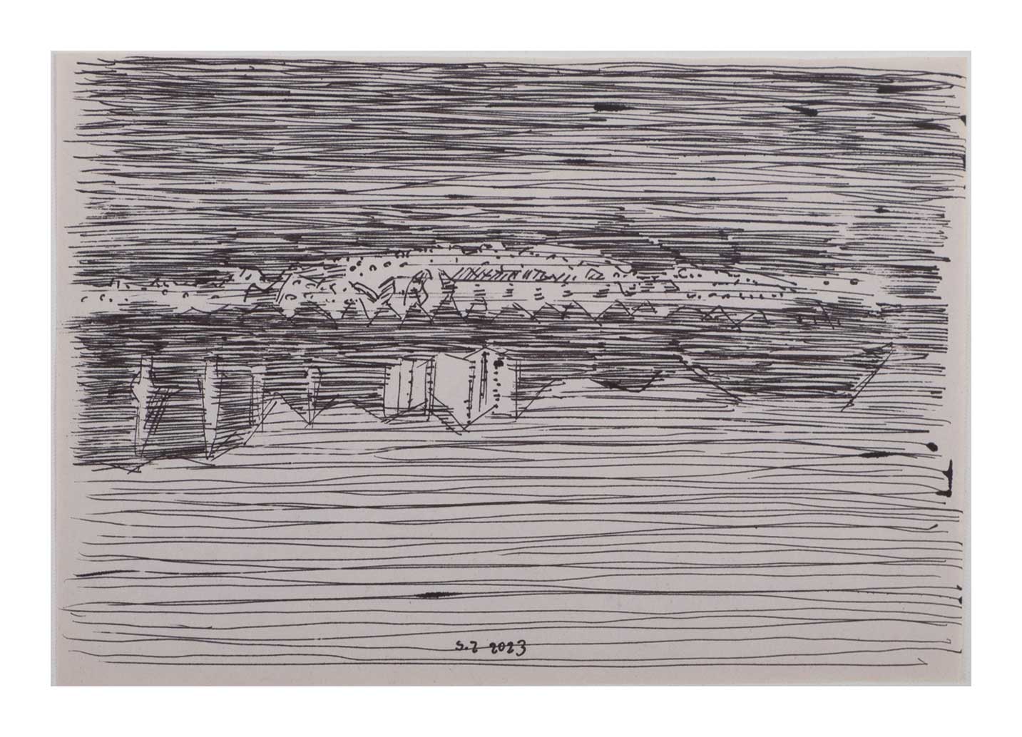 Sourena Zamani-Exile Landscape Sketches-no.72-17x25cm-2023-ink on paper
