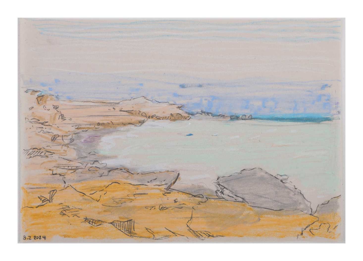 Sourena Zamani-Exile Landscape Sketches-no.73-17x25cm-2024-oil pastel and pencil on paper