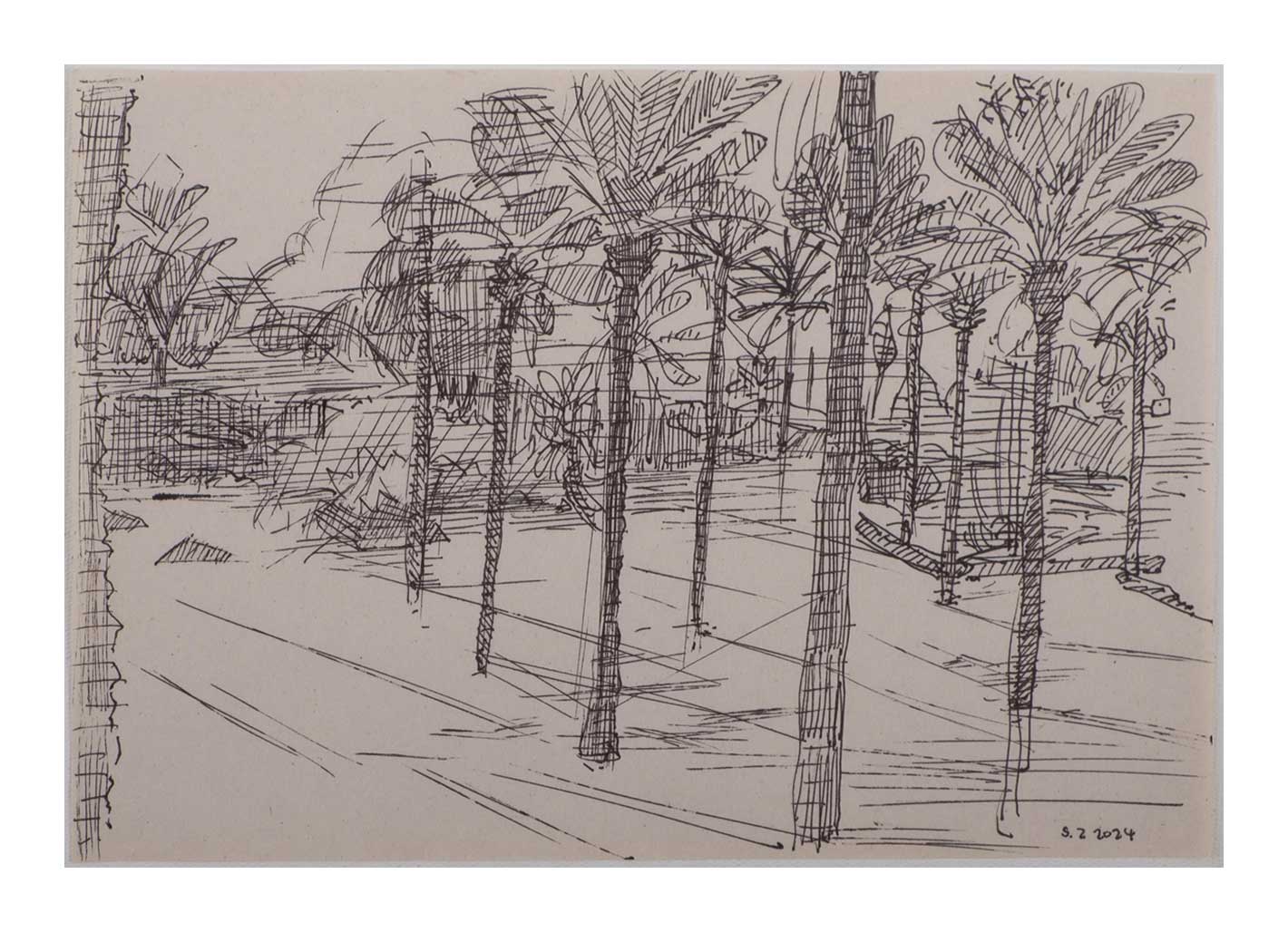 Sourena Zamani-Exile Landscape Sketches-no.80-17x25cm-2024-ink on paper
