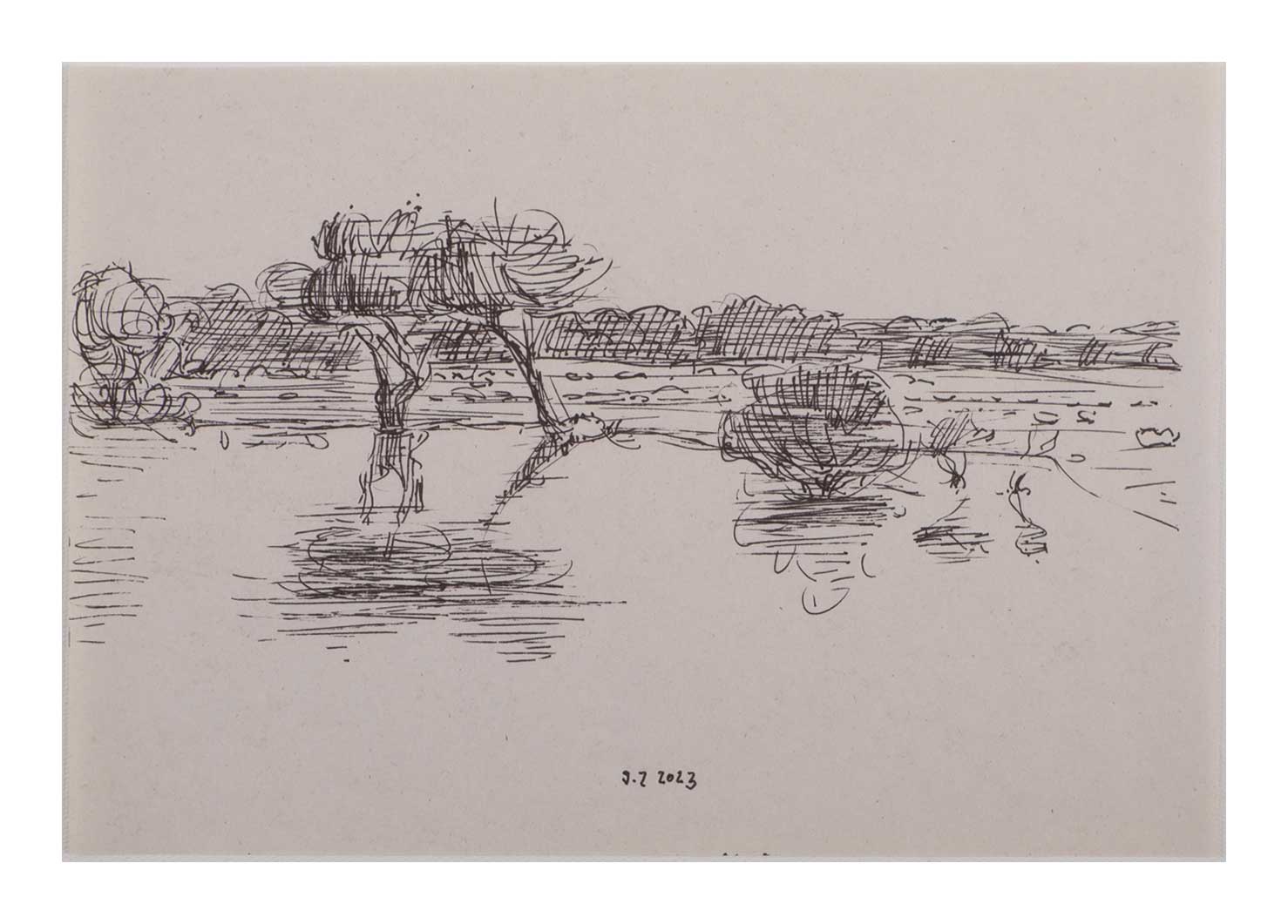 Sourena Zamani-Exile Landscape Sketches-no.82-17x25cm-2024-ink on paper