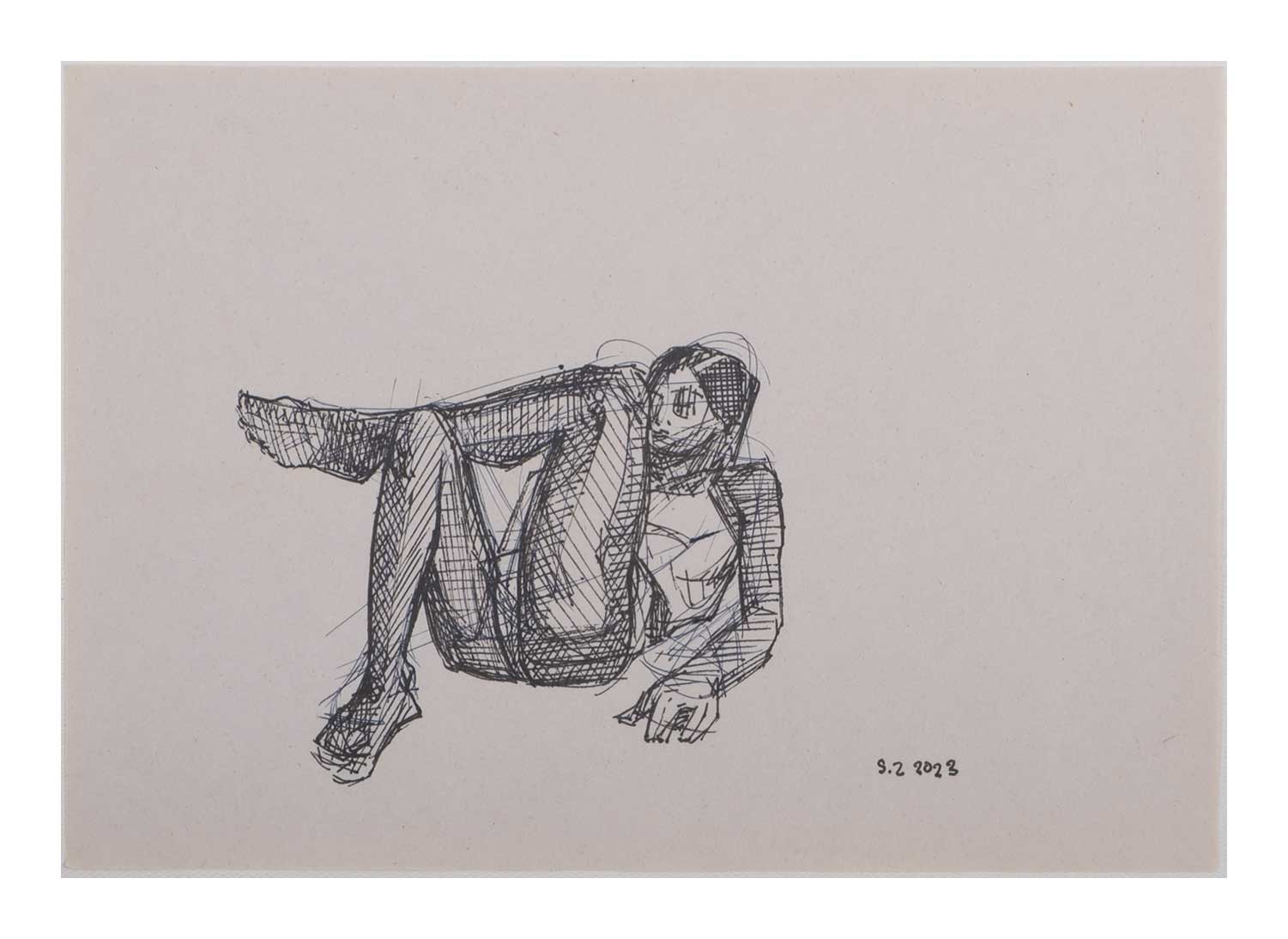 Sourena Zamani-Exile Maadi Sketches-no.12-17x25cm-2023-Ink on paper