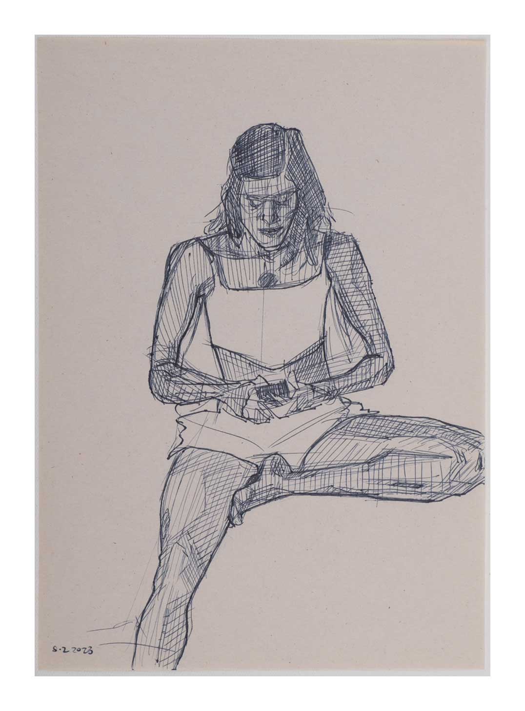 Sourena Zamani-Exile Maadi Sketches-no.22-25x17cm-2023-Ink on paper