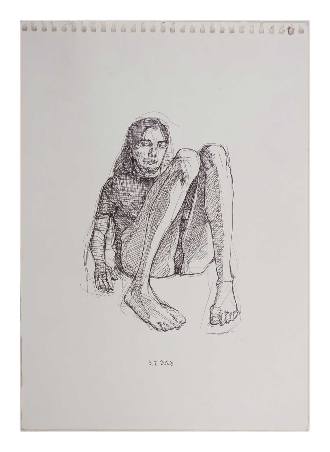 Sourena Zamani-Exile Maadi Sketches-no.30-35x25cm-2023-Ink on paper
