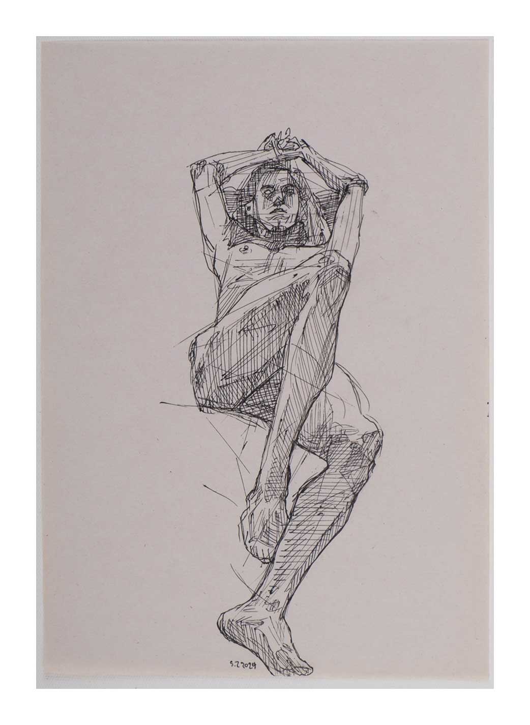 Sourena Zamani-Exile Maadi Sketches-no.34-25x17cm-2024-Ink on paper
