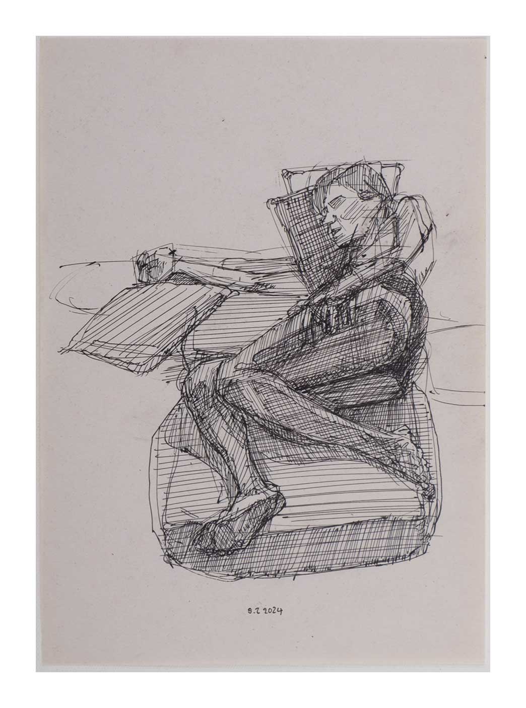 Sourena Zamani-Exile Maadi Sketches no.35-25x17cm-2024-Ink on paper