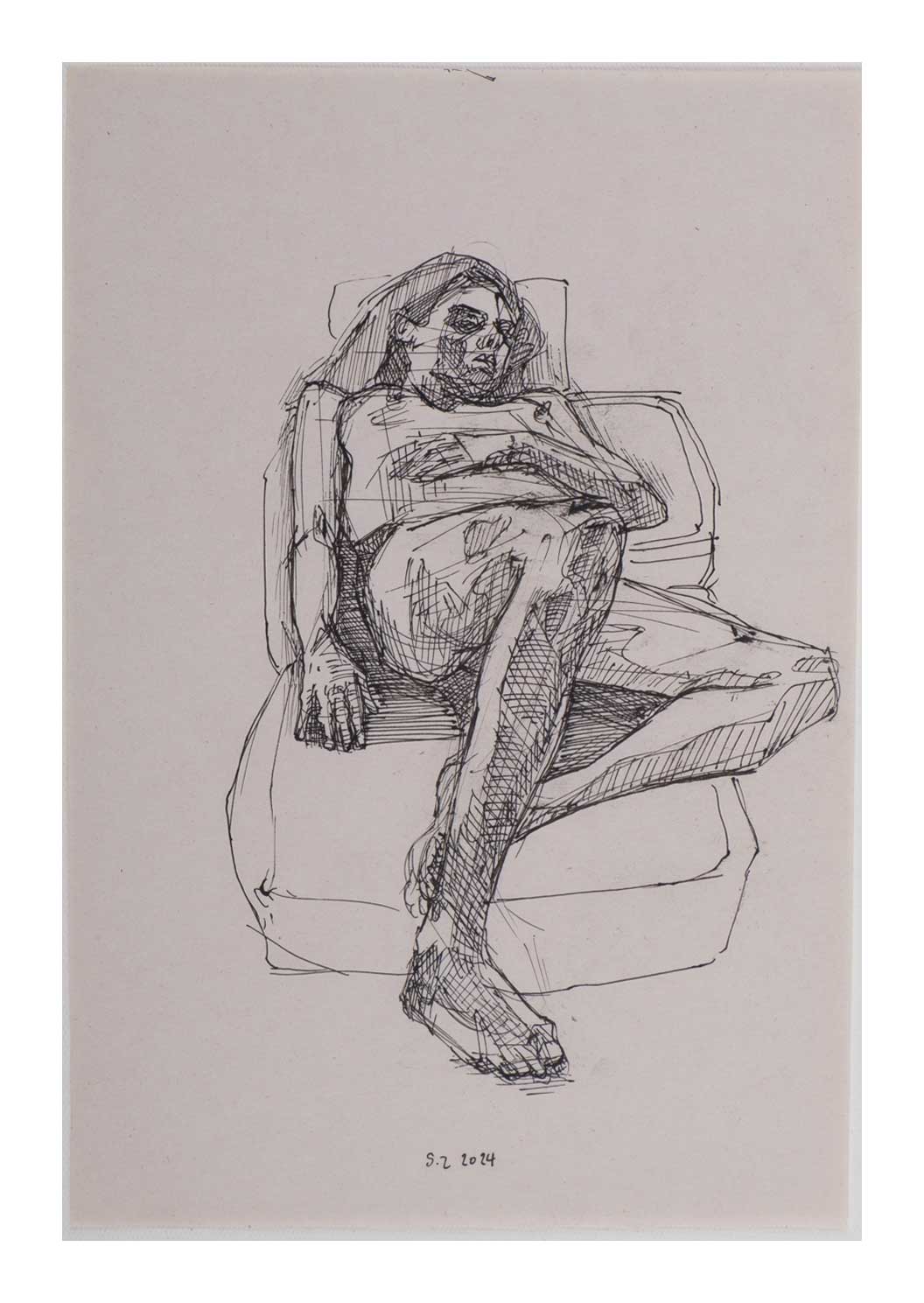 Sourena Zamani-Exile Maadi Sketches-no.37-25x17cm-2024-Ink on paper