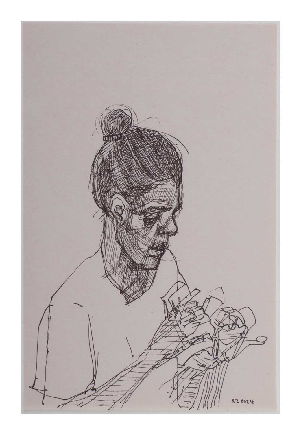 Sourena Zamani-Exile Maadi Sketches-no.38-25x17cm-2024-Ink on paper