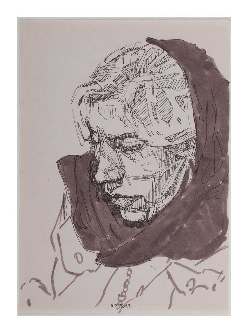 Sourena Zamani-Exile Maadi Sketches-no.4-25x17cm-2021-Ink and marker on paper