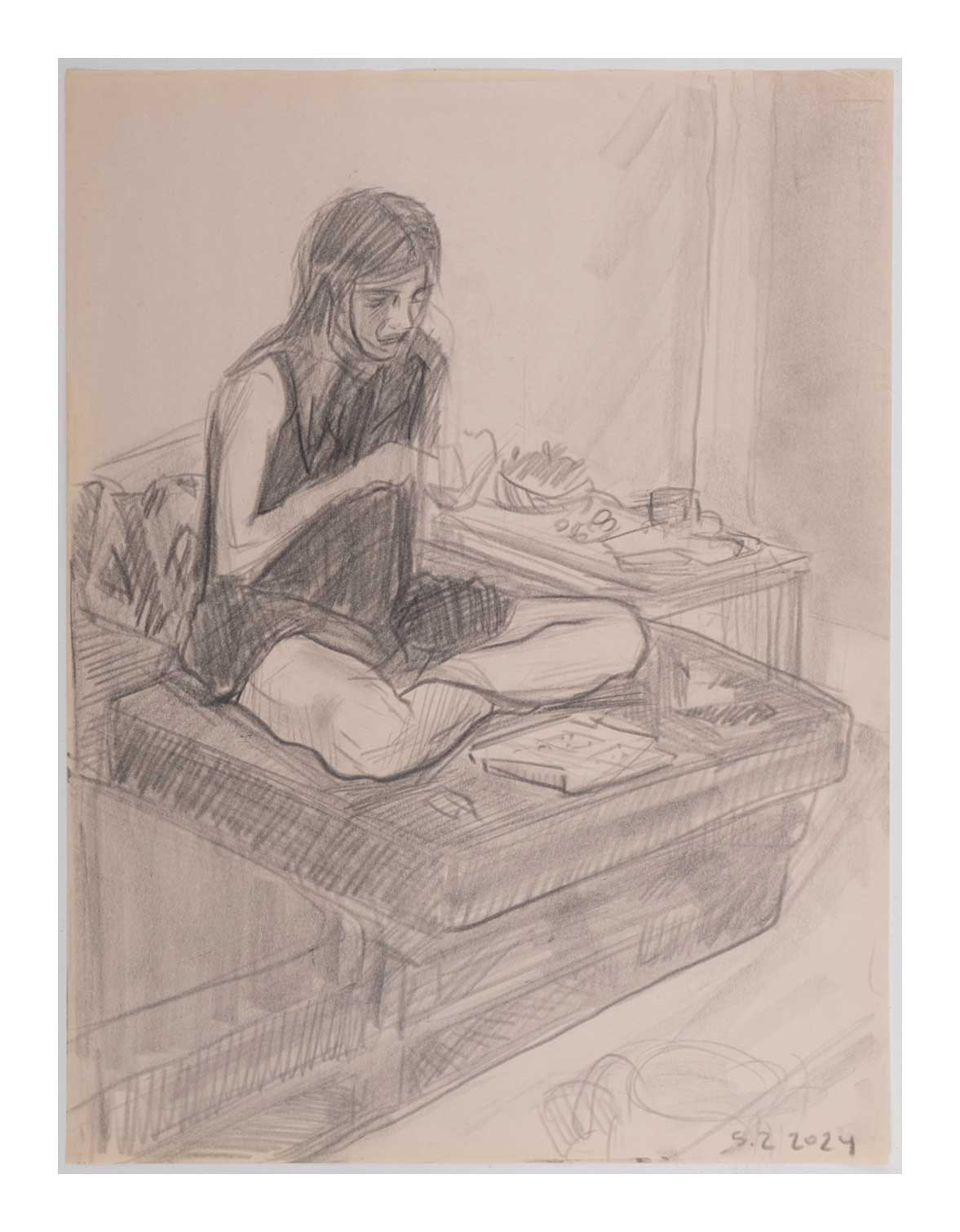 Sourena Zamani-Exile Maadi Sketches-no.44-40x30cm-2024-Graphite on paper