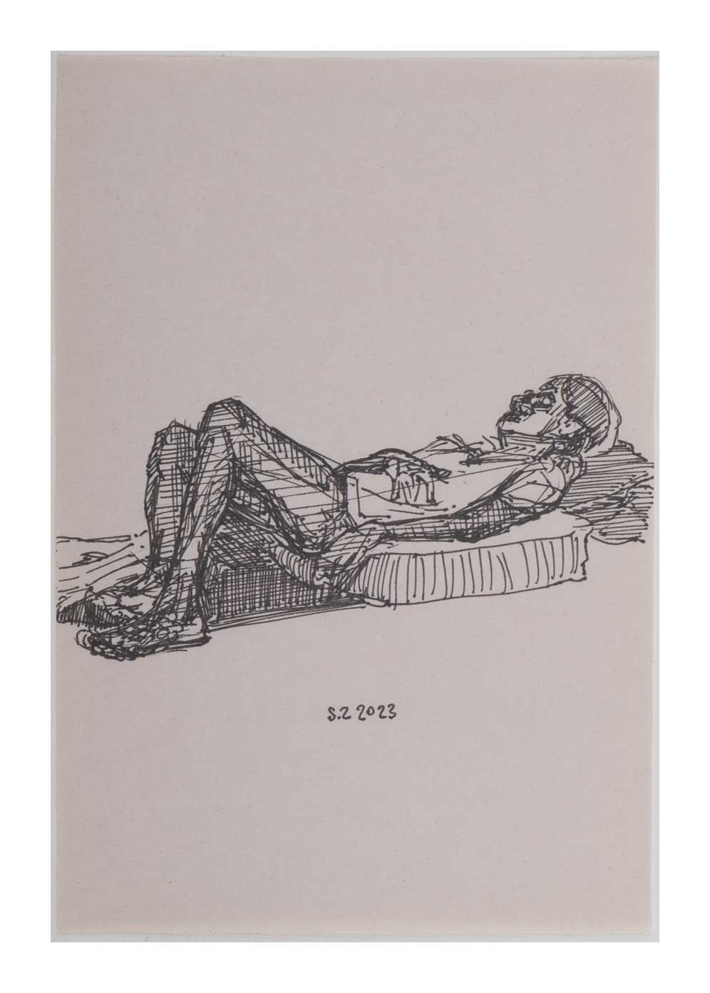 Sourena Zamani-Exile Maadi Sketches-no.9-25x17cm-2023-Ink on paper
