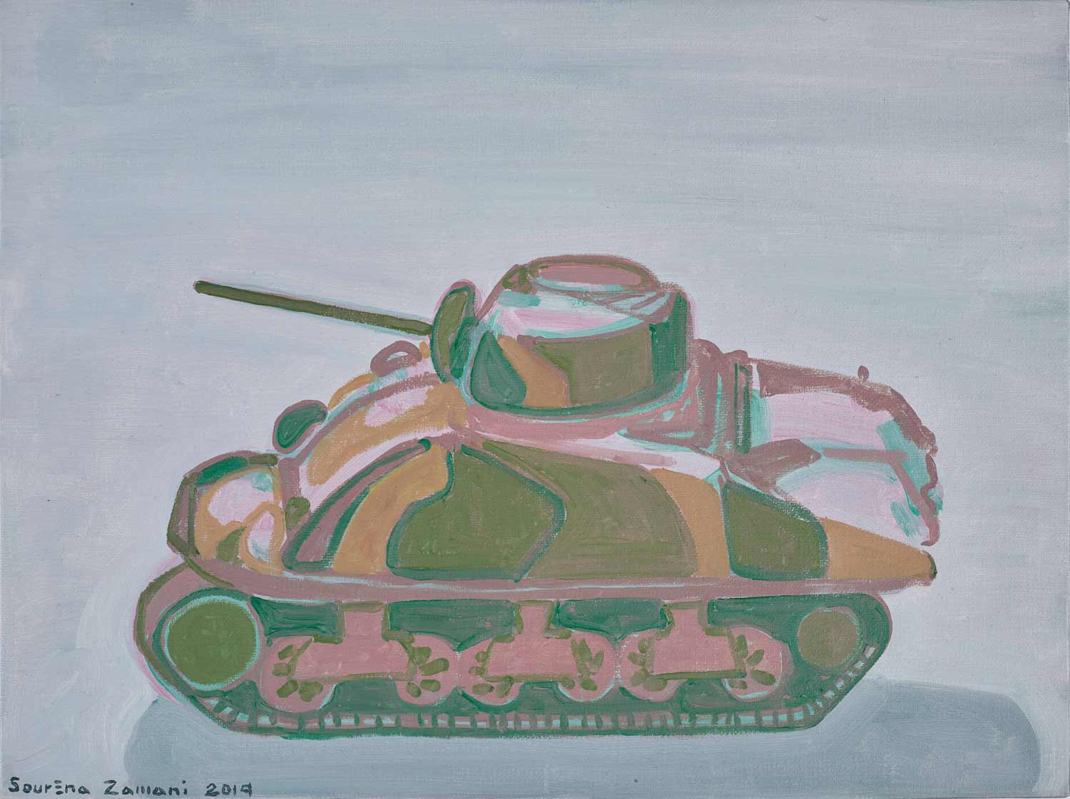Sourena Zamani-Thanks to Tanks 10-30x40cm-2019-Oil on canvas