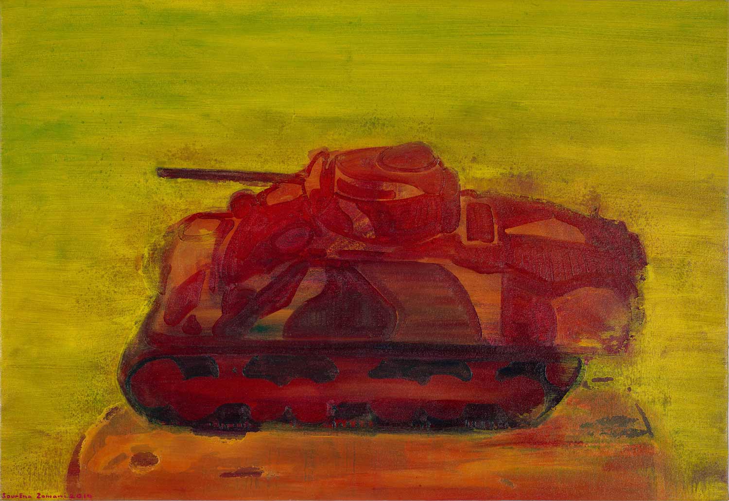 Sourena Zamani-Thanks to Tanks 3-61x88cm-2019-Oil on canvas