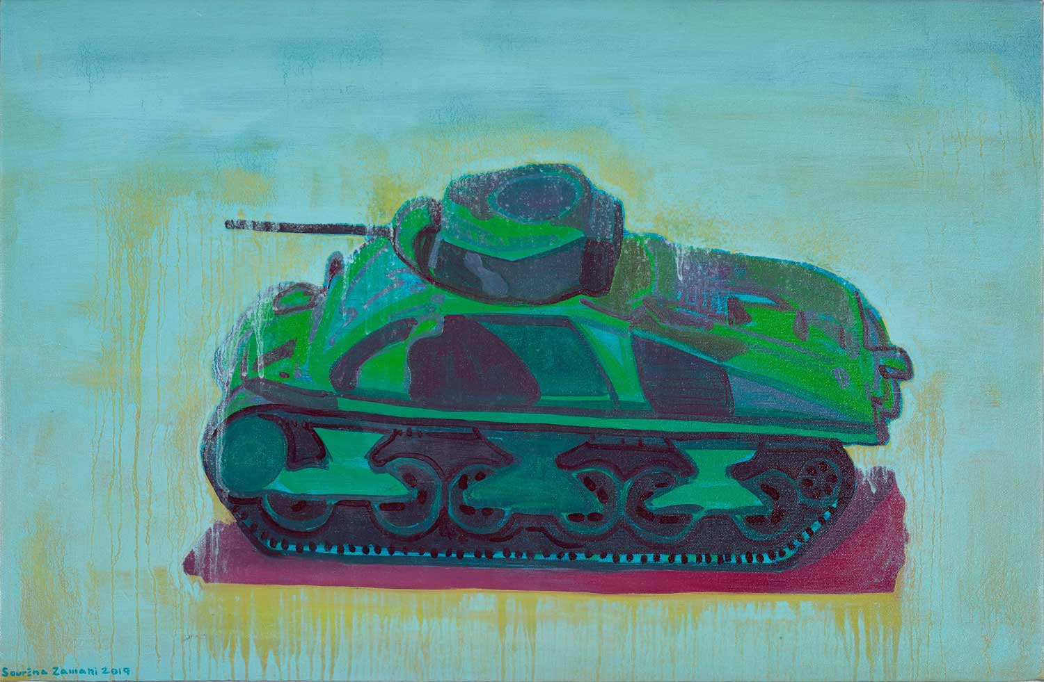 Sourena Zamani-Thanks to Tanks 4-54x82cm-2019-Oil on canvas