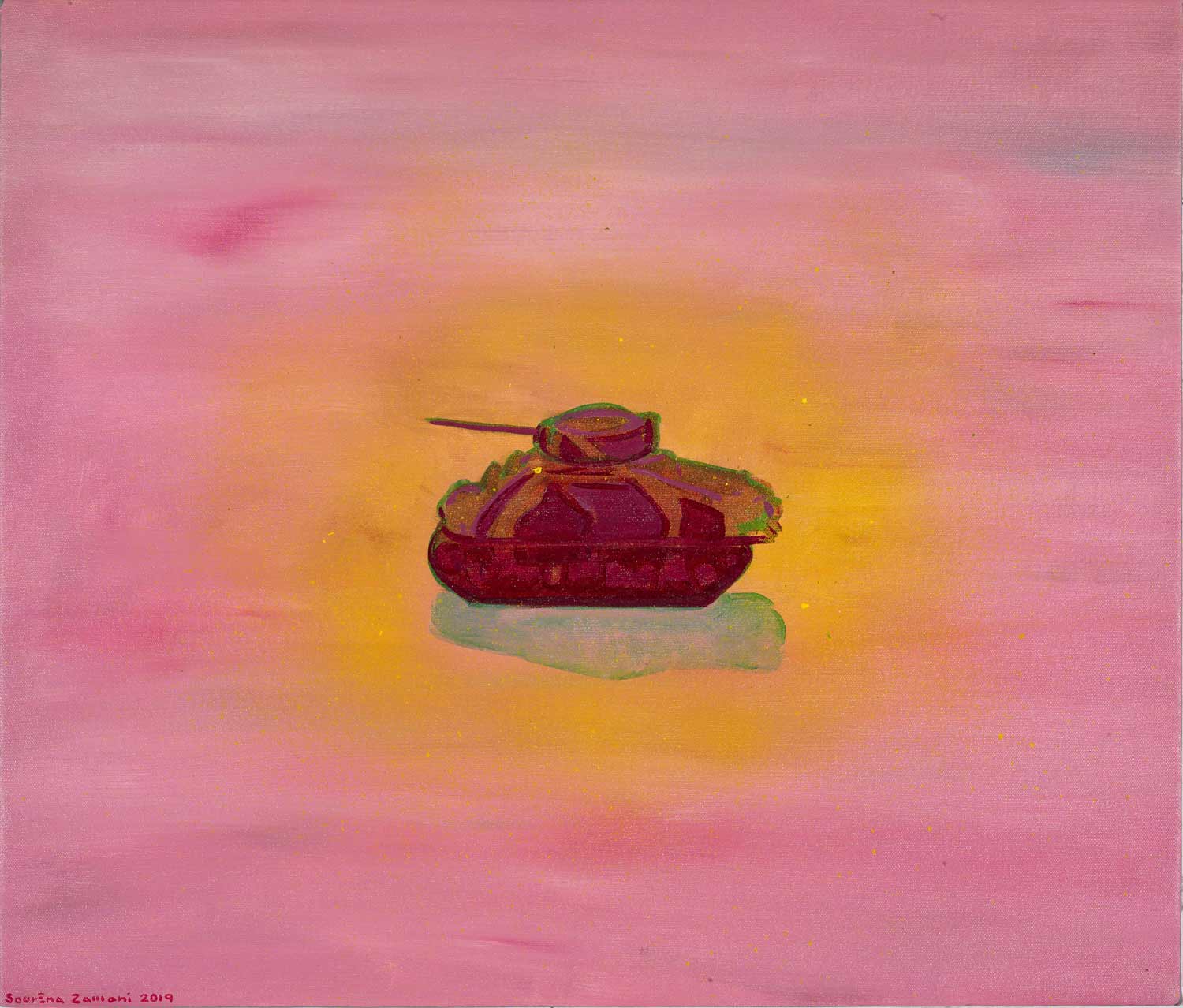 Sourena Zamani-Thanks to Tanks 6-61x71cm-2019-Oil on canvas