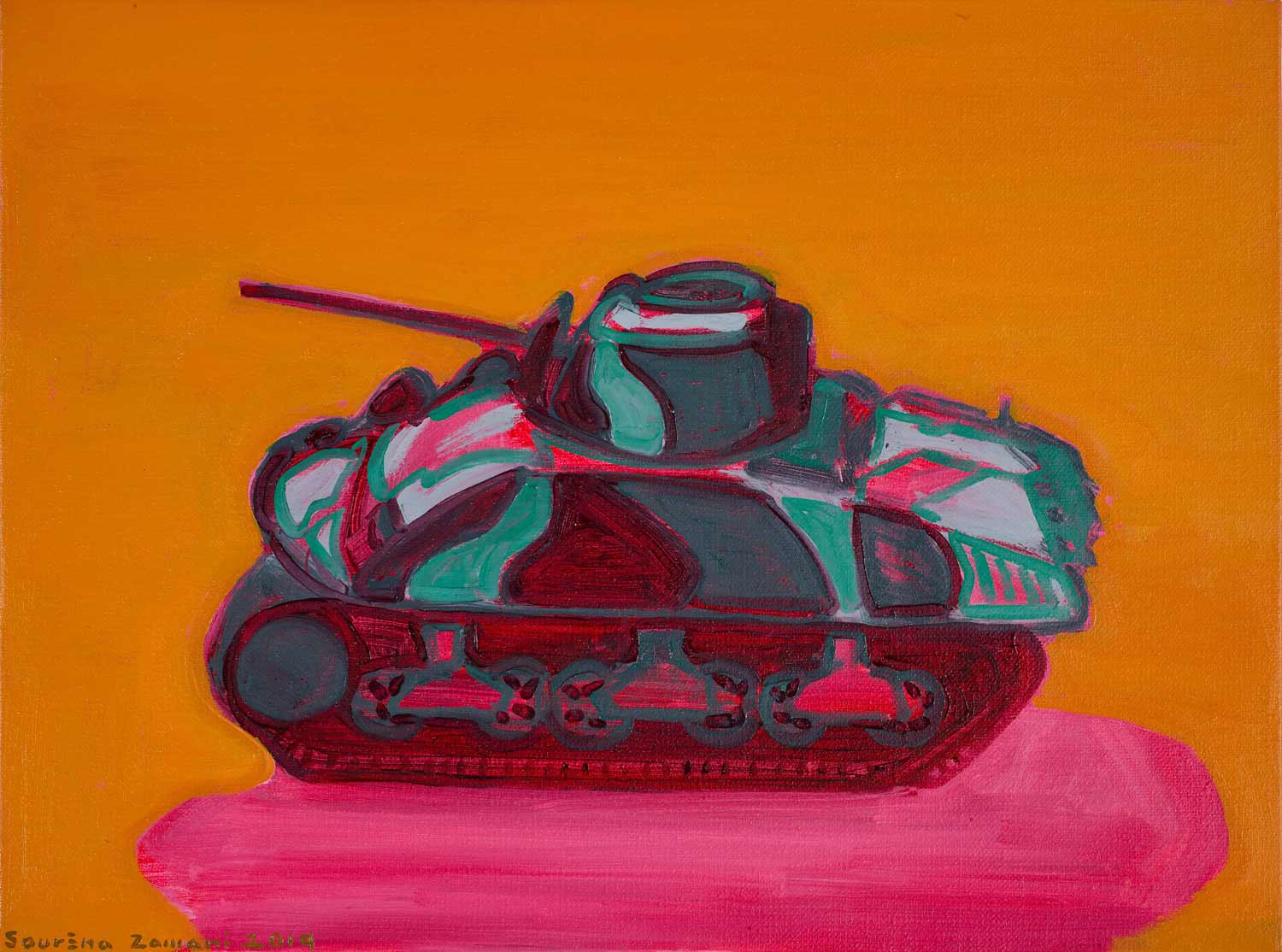 Sourena Zamani-Thanks to Tanks 8-30x40cm-2019-Oil on canvas